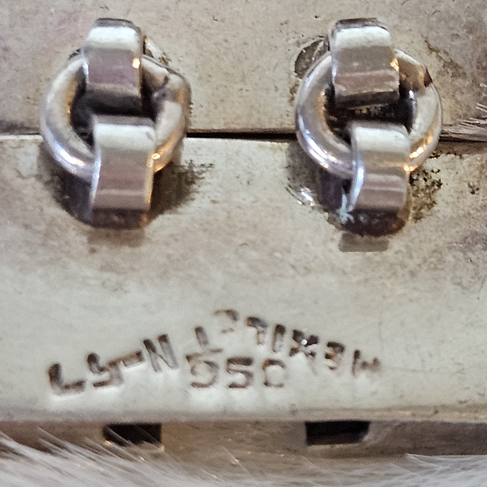 ReservedšAmazing 950 Silver Taxco Turquoise (Block) Panel Bracelet - Picture 5 of 8